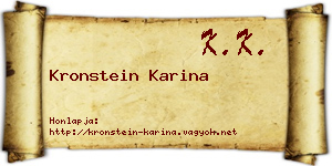 Kronstein Karina névjegykártya